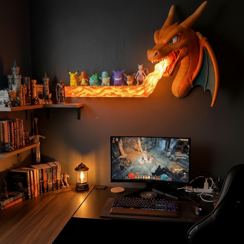 Charizard Fire Wall Shelf